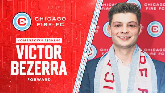 Chicago Fire FC Ficha a Victor Bezerra como jugador de las Fuerzas Básicas